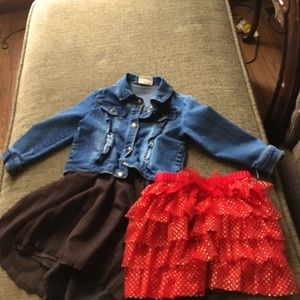 Jean jacket and 2 skirts